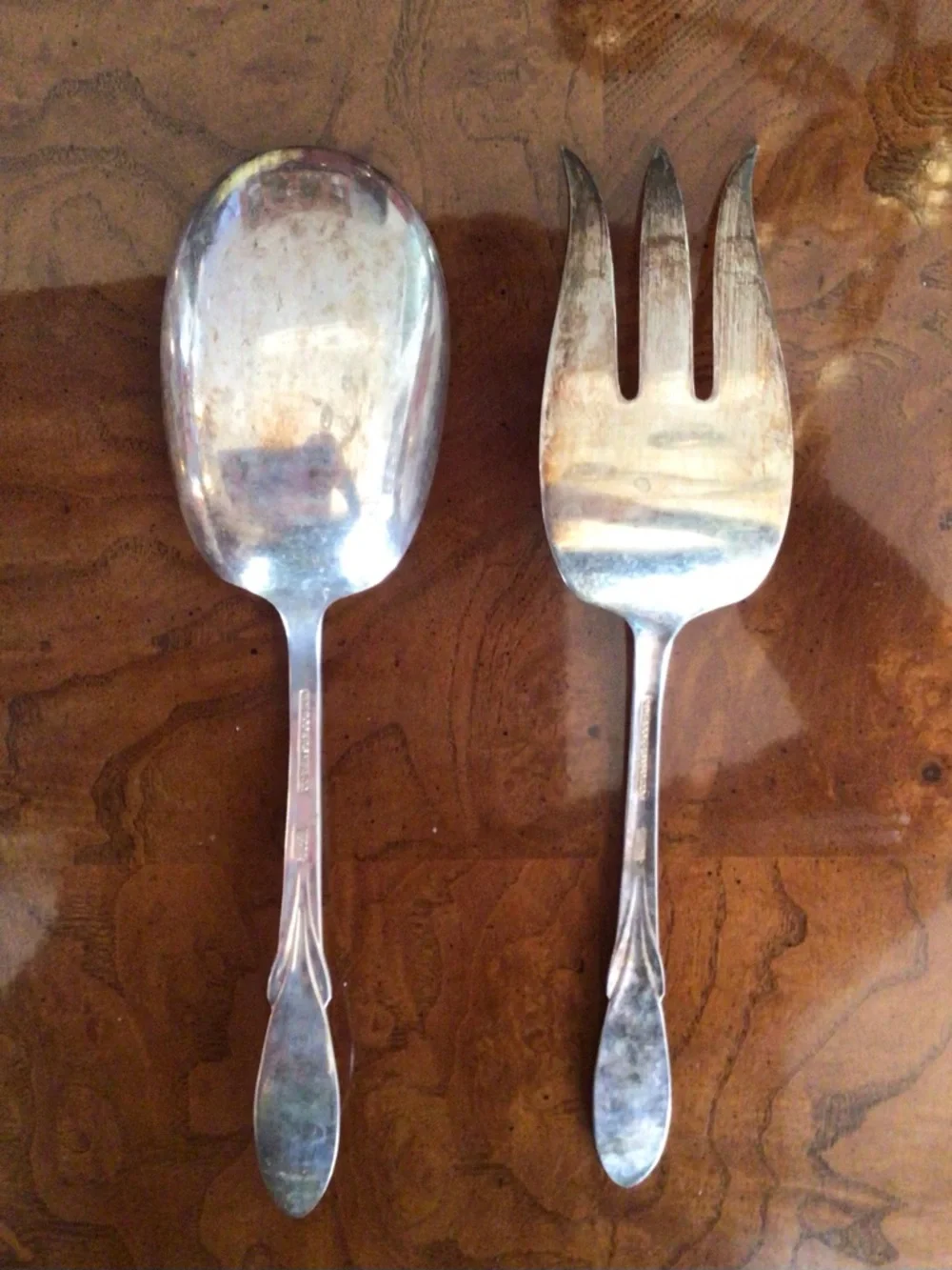 Vintage WM Rogers Original Rogers Silver Plate Serving Fork and Spoon Set